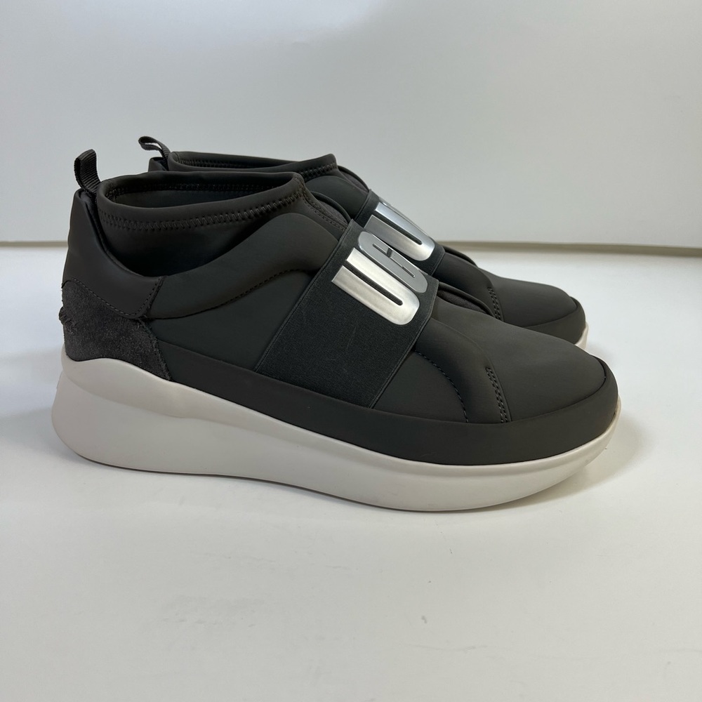 UGG Neutra Logo Elastic Slip-On Sneakers Gray/White Women’s Size 10 - Picture 3 of 16